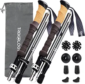 Walking Stick - Collapsible Trekking Pole for Men and Women,7075 Aluminum Hiking Stick for Seniors