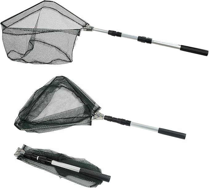 Neween Fishing Net, Foldable Collapsible Telescopic Fish Landing Net, Durable Nylon Material Mesh Landing Net for Easy Catching or Releasing for Trout