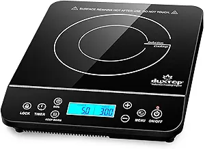 Electric Hot Plate Single Burner Portable Ceramic Cooktop For Cooking Ultra-thin Electric Stove Infrared Burner Cooker,24-Hour Timer Child Safety Lock,Compatible With All Cookware 1800W